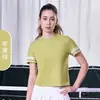 Nuevo color de verano en bloques de color top deportivo de manga corta para mujer, bádminton, tenis, running, fitness, camiseta absorbente de sudor de secado rápido
