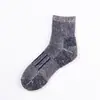 Calcetines Personalizados Denoho Estilo Norteamericano 84 Punto Grueso Antideslizantes de Bucle Alto Mezcla de Lana para Correr al Aire Libre, Montañismo y Senderismo