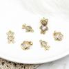Accesorios de joyería DIY chapado en cobre color oro real 18K micro engastado colgante de garra de gato pez dorado oso collar pulsera pendientes
