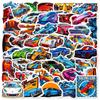 Compra Direta Transfronteiriça de 50 Adesivos Divertidos de Corrida para Crianças, Desenho Animado Supercarro Jdm Racing Adesivos Personalizados Legais Sem Repetição