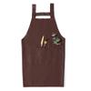 Delantal de lana peinada con logotipo impreso, ropa de trabajo impermeable para cocina, personalizada de fábrica, venta al por mayor, con correa en la cintura