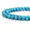 Suministrado directamente por el fabricante: Cuentas redondas de turquesa azul sintética de 4, 6, 8 mm, cuentas sueltas, cuentas en hilo, accesorios para joyería DIY
