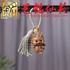 Sándalo Verde Colgante de Borla de los Doce Animales del Zodiaco Yi Ming Xian Yuan Madera de Haya Tallada Animales del Zodiaco Adorno Llavero de Borla