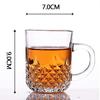 Taza de vidrio para el hogar, juego de taza con asa, taza de té, taza de cerveza, taza de leche, taza de jugo, taza gruesa resistente al calor