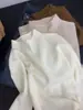 Suéter de Punto Azul Reductor de Edad para Mujer, Cuello Alto, Corte Ajustado, Manga Larga, Colección Otoño 2026, Súper Vendido, Suave y Versátil para Usar en Capas y Casual