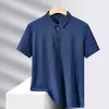 Camisa Polo de Hielo Sin Costuras para Hombre Verano Delgado Elástica Transpirable Casual de Negocios Camisa de Hombre Manga Corta Cuello Camisero Camiseta