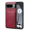 Adequado para Capa de Celular Google Pixel11Proxl com Porta-Cartão 9A, Capa Traseira Apple 17, Capa Protetora de Couro Samsung com Padrão de Crocodilo