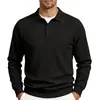 Camisa polo estilosa da Amazon, moletom jacquard texturizado outonal masculino europeu e americano, camisa polo esportiva casual com gola dobrável