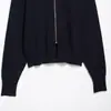 Ins ropa de mujer al por mayor estilo europeo y americano transfronterizo colección de otoño nueva chaqueta de punto con cremallera y cuello alto estilo preppy 5536031