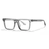 Armazón de Gafas para Hombre Tr con Filtro de Luz Azul Nuevo Marco Cuadrado Pequeño Borde Grueso Estilo Europeo y Americano Gafas sin Graduación con Patillas de Acetato 60038