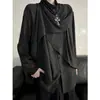 Bufanda-cuello de cinta de alta gama camisa de manga larga para hombres y mujeres verano nuevo estilo chino nicho sentido de diseño camisa holgada guapo pícaro