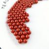 Cuentas Redondas de Arena Roja de Alto Contenido Cuentas Sueltas DIY Accesorios para Pulsera de Cinabrio Colgante Tejido Collar Cuentas Budistas Joyería