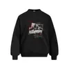 Pintura Graffiti Letras Retratos Estampado Sudadera con Capucha Cuello Redondo Hombre Holgada Casual Pullover Sudadera Estilo Calle Americano Otoño