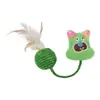 Brinquedo durável para gatos com pena de sisal, boneco de desenho animado, bola de corda de cânhamo, brinquedo interativo para alívio do tédio e para ranger os dentes de gatos, suprimentos para divertir gatos