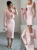 Blazer feminino transfronteiriço europeu e americano, modelo novo 2026, requintado e elegante, para festas à noite e encontros, com design acinturado