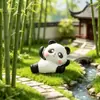 Mini Paisaje Creativo Lindo Panda Figura, Jardinería DIY Llavero Decoración Accesorios, Pequeños Adornos de Escritorio
