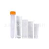 Seringa de plástico transparente com tampa preta, seringa de plástico transparente, frasco para contas transparentes, agulha, linha de armazenamento, carregador de agulhas