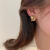 Brincos Redondos de Prata Banhada a Ouro com Pérola e Zircônia Argola Coreana ins Moda Leve Luxo Dourado Versátil
