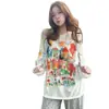 Nueva colección de principios de otoño: top ligero para mujer de manga larga con estampados coloridos, una pieza versátil popular de estilo coreano