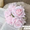 Flores Artificiales Hidratantes de Alta Gama Lujosas con Tacto Similar a una Rosa para Fotografía de Sala de Estar Atmósfera Decoración de Dormitorio Flores Falsas con Tacto Húmedo Rosa