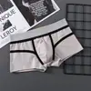 Nuevos Calzoncillos tipo bóxer de algodón para hombre, Sencillos y Artísticos, Holgados y Transpirables, de Cintura Media para Hombres Jóvenes
