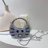 2026 Nova Moda Bolsa de Mão Feminina Bolsa Versátil de Verão Comércio Exterior Acrílico com Strass Bolsa de Festa Bolsa de Mão
