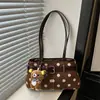 Tendência de Moda Estilo Coreano de Nicho Bolsa Baguete com Estampa de Bolinhas 2026 Nova Bolsa Simples Versátil de Mão Ombro Bolsa de Axila