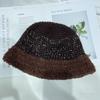 Gorro de lana tejido a crochet hecho a mano estilo celebridad de internet para hombre y mujer, de moda casual para otoño e invierno, tipo cubo, cálido, estilo pescador