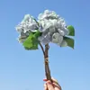 Pequena flor de linguagem de verão com 3 galhos, hortênsia, flor de simulação, flor artificial, ornamento para sala de estar de casa, adereços para fotografia de casamento, flor decorativa