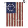Bandera de Jardín para el Día de la Independencia Más Vendida de Amazon, Bandera Festiva Americana con Estampado de Estrellas y Rayas, Material de Lino, Bandera Decorativa para Exteriores