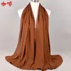 Nueva Moda de Verano Color Sólido Arruga Natural Perla Gasa Pañuelo para la Cabeza Bufanda de Seda Cubrecabezas Suministro Transfronterizo