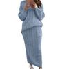 AliExpress outono e inverno novas roupas femininas Amazon wish moda europeia e americana conjunto de suéter com ponto torcido saia em estoque