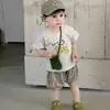[Coleção Liquidação de Outfits de Verão] Conjunto Duas Peças Estilo Coreano com Desenhos para Meninos e Meninas, Não Reembolsável e Não Trocável se Não For de Qualidade