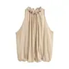 Conjunto de pantalones tipo linterna transfronterizo europeo y americano, ropa de mujer transfronteriza con cuentas, tops europeos y americanos con cuello abullonado