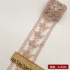 Tejido de malla seleccionado de alta calidad con lazos decorativos hechos a mano DIY de doble cara, ribete de encaje y tela bordada colorida para los bajos de la falda.