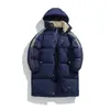 Chamarra de Algodón con Capucha para Hombre, Nuevo Estilo de Longitud Media 2025, Marca de Moda Otoño e Invierno, Estilo Casual de Pareja, Abrigo Holgado, Ropa de Algodón