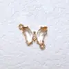 Colgante de Mariposa con Incrustaciones de Zirconia Dorada Recubierta de Cobre 18k Accesorios para Joyería DIY Pulsera Collar Material Hecho a Mano Doble Colgante Oblicuo Tamaño Pequeño