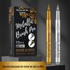 Caneta Marca-Metal Alto Brilho Impermeável Dourada e Prateada Caneta de Tinta Papel Fotográfico Foto DIY Cartão de Cumprimentos Assinatura de Alto Brilho Caneta com Ponta Macia