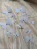 Borboleta Azul Linda Super Fada com Strass Camada Dupla Gaze Tridimensional Borboleta Véu de Vestido de Noiva Bainha de Saia Costura DIY Acessórios