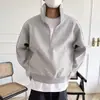 Suministro exclusivo transfronterizo sudadera con capucha de peso pesado estilo americano de calle, media cremallera, para hombre, primavera y otoño, holgada, estilo idéntico para pareja, polo de cuello semi-alto