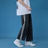 Pantalones Casuales de Verano de Seda de Hielo Fino para Hombre, Pantalones Deportivos de Moda Estilo Coreano para Hombre, Pantalones Sueltos Rectos hasta el Tobillo para Hombre, Pantalones de Pierna Ancha para Hombre