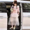 Roupas Infantis Verão 2026 Nova Menina Doce Estilo Coreano Crianças Médias e Grandes Desenho Animado Letra Solta Grande T Transfronteiriça Roupas Infantis