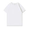 Camiseta Popular de Verano de Algodón Peinado Pesado de 230 g, Manga Corta, Cuello Redondo, Holgada, Color Sólido Negro y Blanco para Hombres y Mujeres
