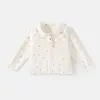 Camiseta Básica de Algodón Puro para Niñas, Camiseta de Manga Larga, Nuevo Estilo de Otoño, Top de Cuello Solapa Clase A para Niños, Ropa Infantil de Primavera y Otoño, Ropa de Otoño para Bebés