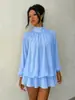 Vestidos de otoño e invierno de manga larga para mujer, comercio exterior transfronterizo europeo y americano, versátiles, modernos, adelgazantes, de color liso, cortos, en stock