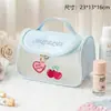 Bolsa de Maquiagem Portátil Impermeável Pu Simples Estilo Coreano Personalizada com Grande Capacidade, Semitransparente e para Pendurar