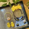 [Solo Ropa de Bebé] Muñeco Labubu de 17 cm para Negociar Precio Pasador Amarillo en el Cabello Vestido Uniforme Azul Ropa de Bebé