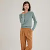 Suéter de Cashmere Gola Redonda 2026 Outono e Inverno Novo Estilo Jacquard de Galhos de Árvore Base de Lã Suéter Estilo Suave Suéter Emagrecedor para Mulheres