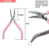 Suministro del Fabricante Juego de Pinzas para Joyería Rosa de Diez Piezas Pinzas para Manualidades DIY Pinzas de Punta Fina Rosadas Cuentas