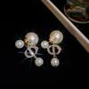 Pendientes de Copo de Nieve de Circonita Super Flash a la Moda con Perlas Lujo Accesible Pendientes de Alta Gama Aguja de Plata Pendientes de Nuevo Estilo Caliente 2024 para Mujeres